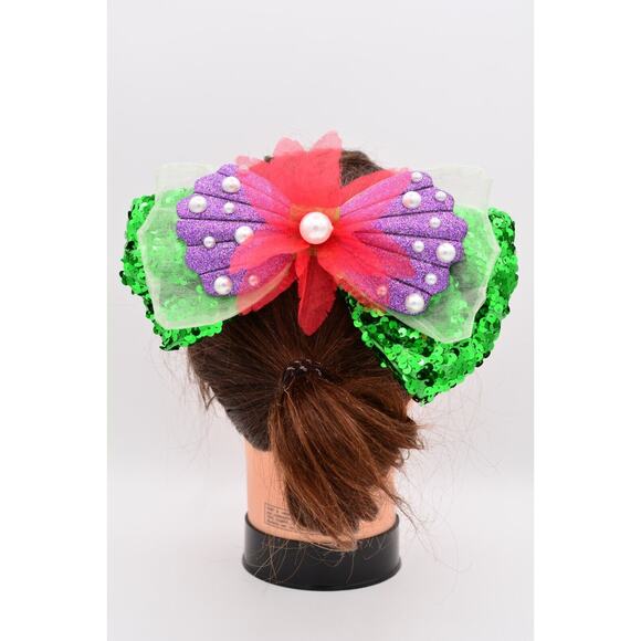 Disney Parks Swap Your Bow Interchangeable Little Mermaid Ariel Bow Sequin RARE main image 6